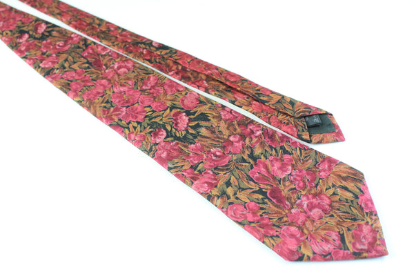 authentic silk neckwear vintage tie luxury brand 90s 00s Ermenegildo Zegna floral pattern abstract print