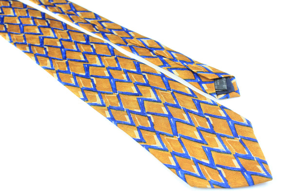 authentic silk neckwear vintage tie luxury brand 90s 00s Ermenegildo Zegna abstract pattern 