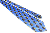 authentic silk neckwear vintage tie luxury brand 90s 00s Lanvin blue 