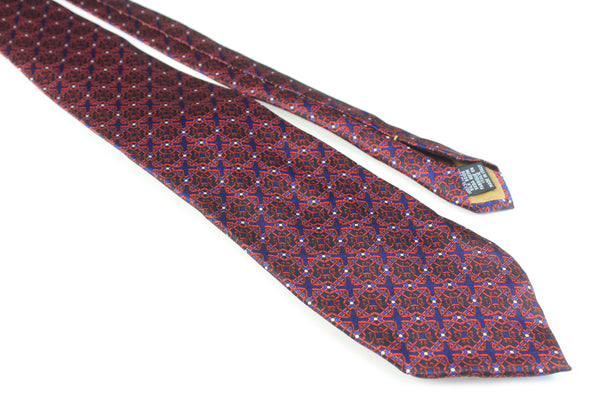 authentic silk neckwear vintage tie luxury brand 90s 00s Yves Saint Laurent red 