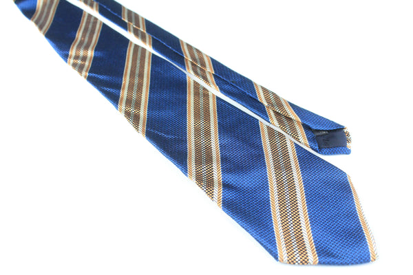 authentic silk neckwear vintage tie luxury brand 90s 00s Ermenegildo Zegna blue striped pattern