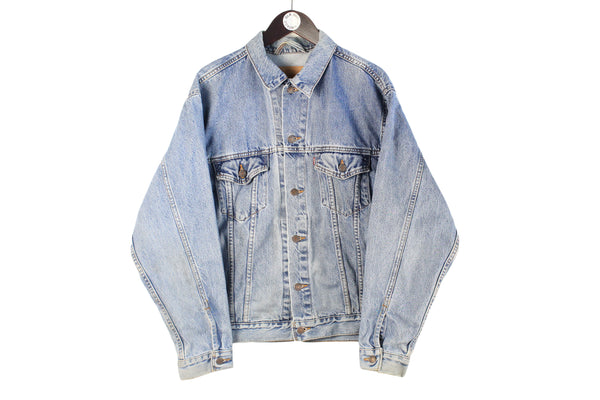 Vintage Levi's Jacket Medium / Large blue 90s retro heavy cotton denim USA jeans style work jacket