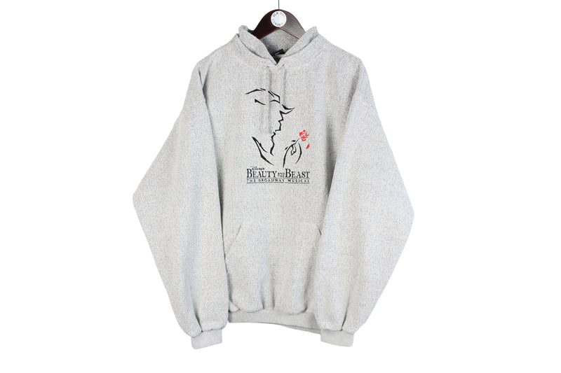 Vintage Beauty and the Beast Disney Hoodie Large
