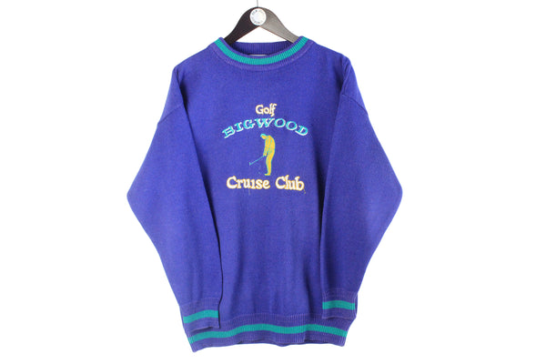 Vintage Golf Bigwood Sweater Medium blue 80s pullover crewneck sport style jumper