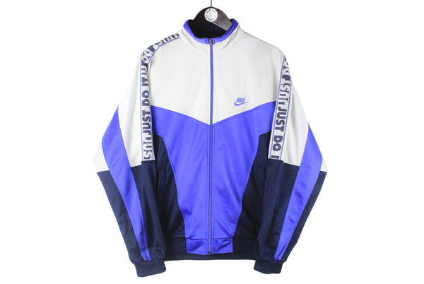 Vintage Nike Track Jacket Medium just do it purple white 90s retro sport style windbreaker