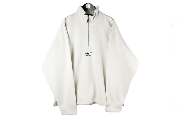 Vintage Mizuno Sweatshirt XXLarge beige small logo 90s retro sport style Japan brand jumper