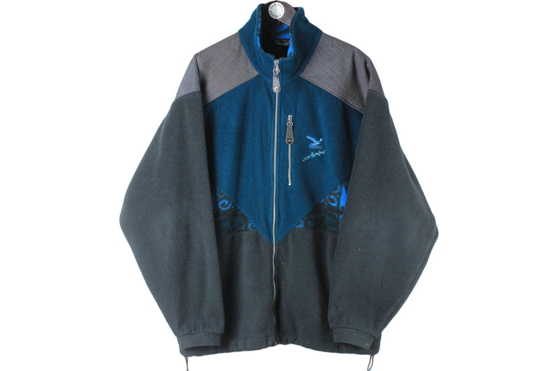 Vintage Salewa Fleece Full Zip XLarge / XXLarge navy blue 90s retro sweater sport style outdoor trekking jumper