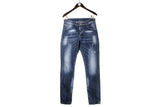 Dsquared2 Jeans 48 denim pants trousers authentic made in Italy blue paint dot pattern 
