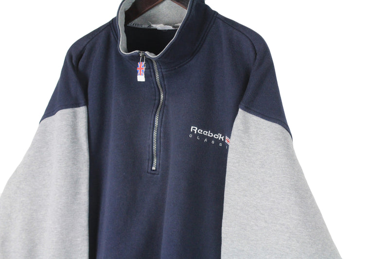 Vintage Reebok Sweatshirt 1/4 Zip XXLarge