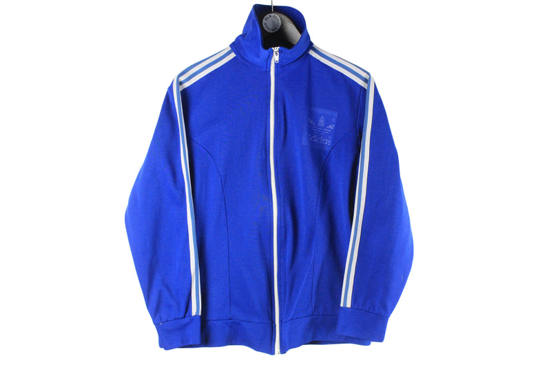 Vintage Adidas Tracksuit Small blue jacket and pants 80s retro sport track style suit classic made in Hong Kong