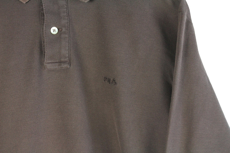 Vintage Fila Long Sleeve Polo T-Shirt Small