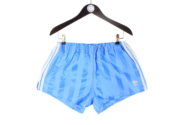 Vintage Adidas Shorts XLarge blue striped pattern 90s retro sport running style shorts 