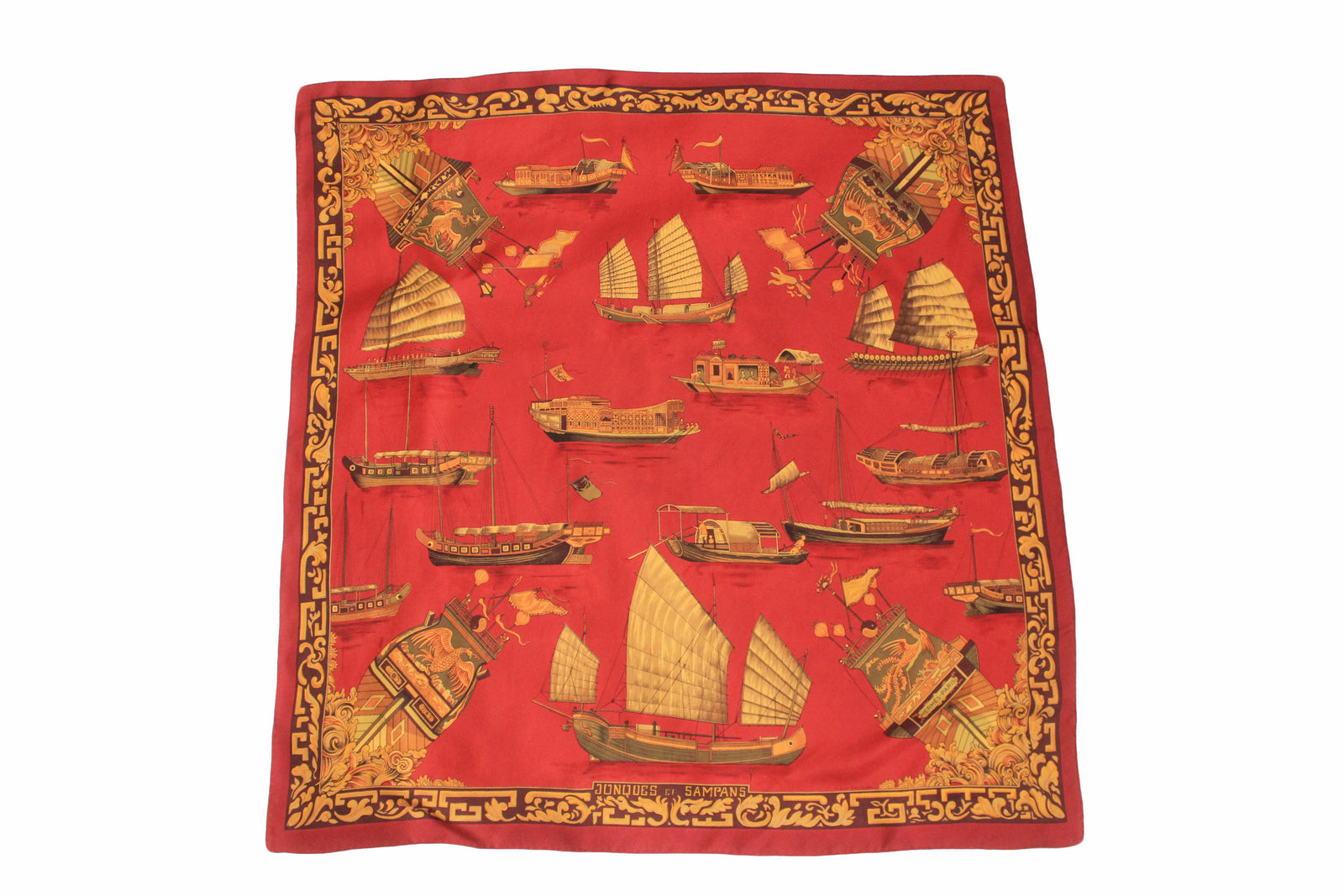 Vintage Hermes Jonques Et Sampans by De La Perrière Scarf – dla dushy