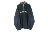 Vintage Reebok Fleece 1/4 Zip XXLarge navy blue big logo 90s retro sweater sport wear