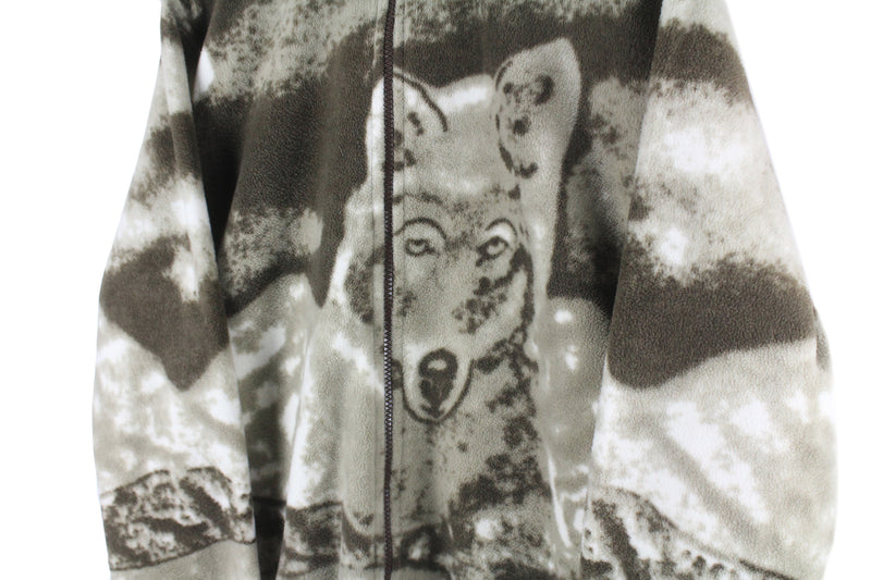 Vintage Wolf Fleece Full Zip Women's Medium / Large