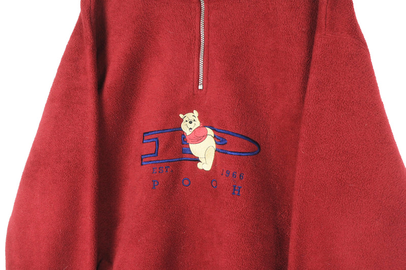 Vintage Winnie the Pooh Fleece 1/4 Zip XLarge