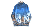 Vintage Wolf Fleece Full Zip Women's XLarge