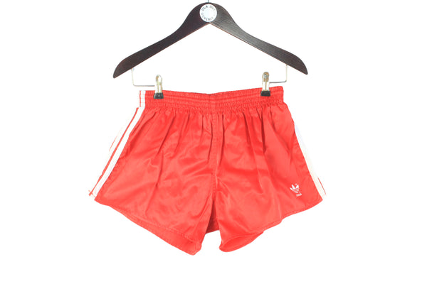 Vintage Adidas Shorts Medium red classic 80s white stripes shorts