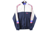 Vintage Asics Tracksuit Medium navy blue white 90s retro sport style Japan brand track pants and jacket suit