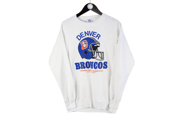 Vintage Denver Broncos Sweatshirt Small NFL 80s 90s long sleeve t-shirt crewneck jumper football USA style