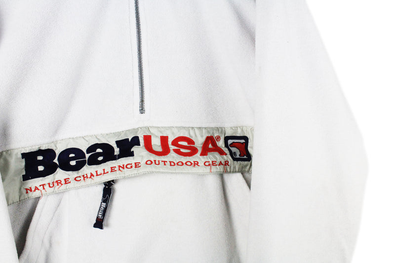 bear usa goggle jacket Vintage Bear USA Fleece Half Zip Medium – dla dushy
