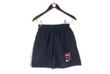 Vintage Nike Bootleg Shorts Small navy blue 90s retro sport style classic