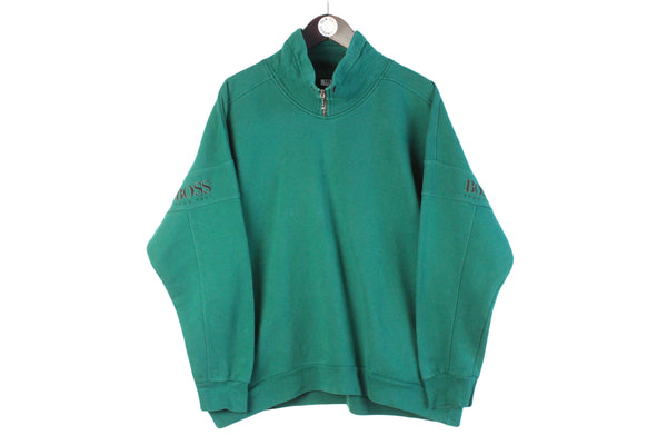 Vintage Hugo Boss Sport Suit XLarge green sport line tracksuit sweatshirt and sweatpants suit 80s 90s retro 