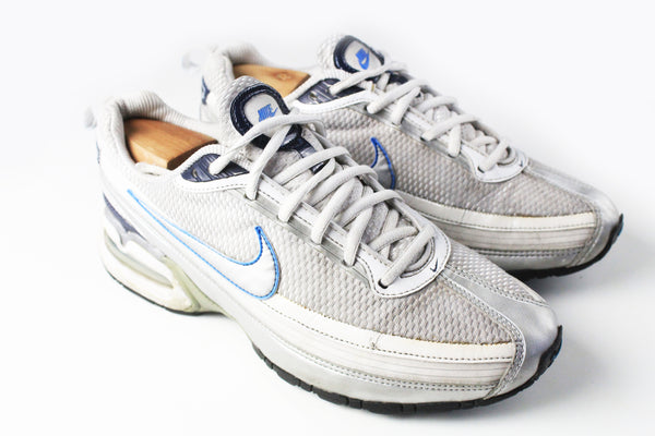 Vintage Nike Sneakers US 8 gray silver swoosh big logo 90s retro sport trainers