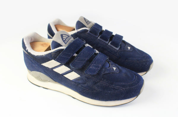 Vintage Adidas Velcro Sneakers  US 9 navy blue 80s 90s retro classic casual streetwear sport style trainers shoes