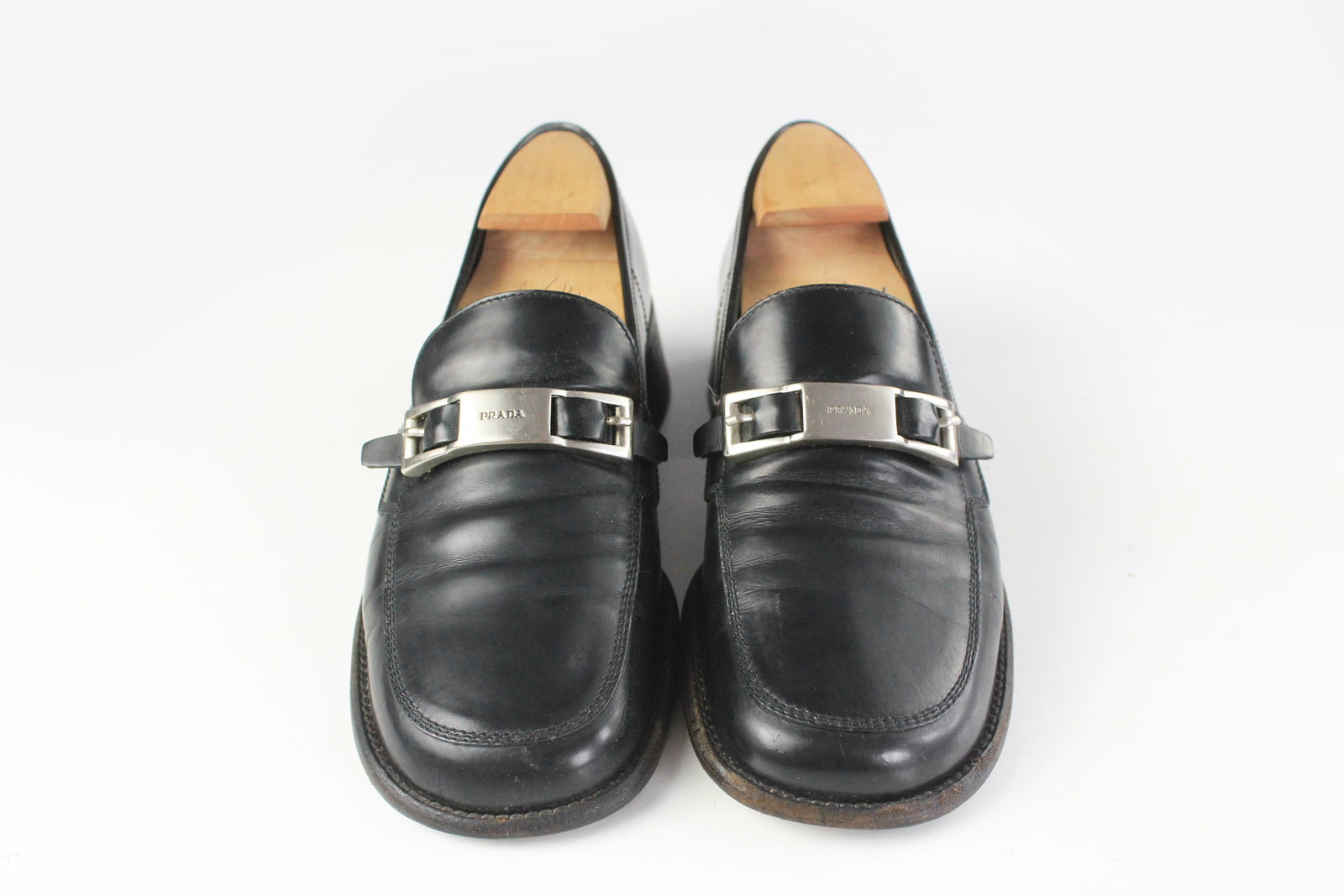 prada archive leather buckle shoes ローファー prada archive leather buckle shoes ローファー メンズ