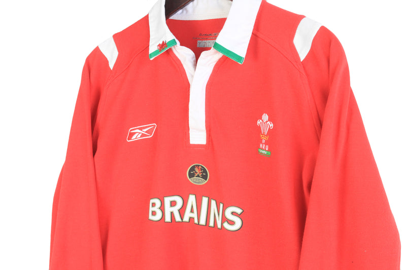 Vintage Wales Rugby Union Reebok Rugby Shirt Women's