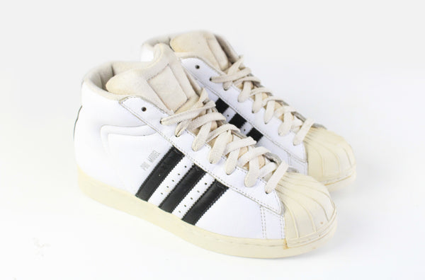 Vintage Adidas Superstar Pro Model Sneakers US 8 white basketball shoes trainers 90s
