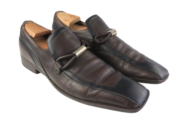 Vintage Yves Saint Laurent Rive Gauche Shoes EUR 43 brown 90s retro classic luxury leather shoes YSL