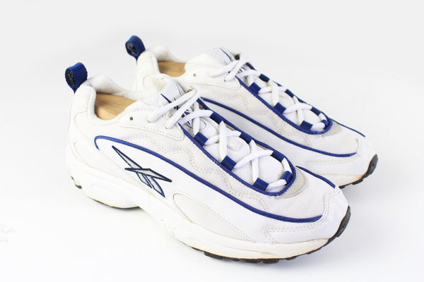 Vintage Reebok Sneakers Women's US 7.5 white blue 90s retro trainers sport shoes 