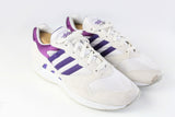 Vintage Adidas Sneakers Women's US 7 white purple 90s retro sport style trainers shoes 
