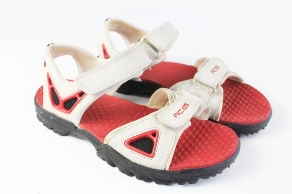Vintage Nike ACG Sandals Women's US 7 red white 90s retro sport style trekking outdoor shoes
