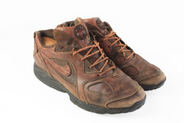 Vintage Nike Sneakers US 8 brown Walking 90s retro Huarache retro sport style leather brown rare trainers shoes