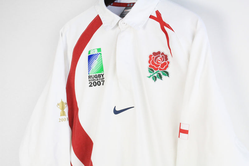 Vintage England Rugby World Cup 2007 Nike Rugby Shirt XLarge