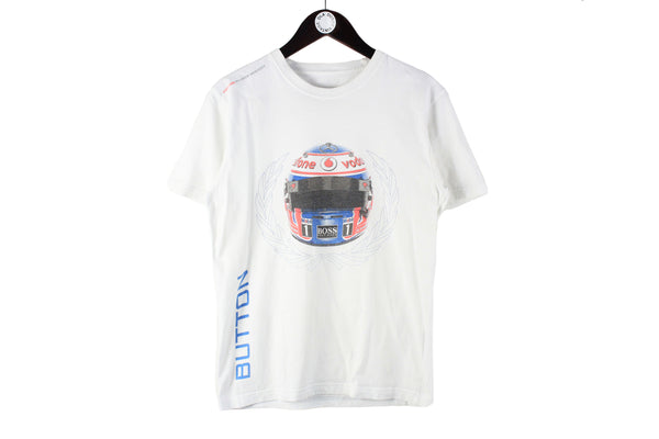 Vodafone Mercedes McLaren Jenson Button T-Shirt XSmall / Small white 2013 shirt racing formula 1 team f1 cotton shirt
