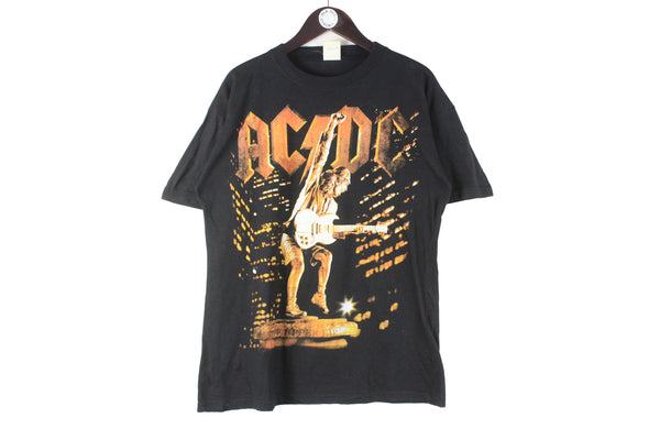 Vintage AC/DC Stiff Upper Lip 2001 Tour T-Shirt XLarge black heavy metal rock 90s retro music merch shirt
