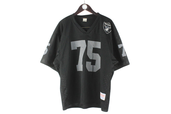 Vintage Los Angeles Raiders T-Shirt Large black retro jersey football 1990 90s NFL shirt