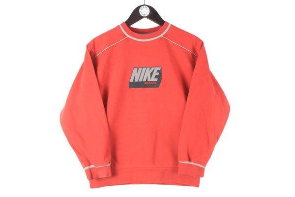 Vintage Nike Sweatshirt Women’s XSmall red big logo 90s retro crewneck sport style jumper
