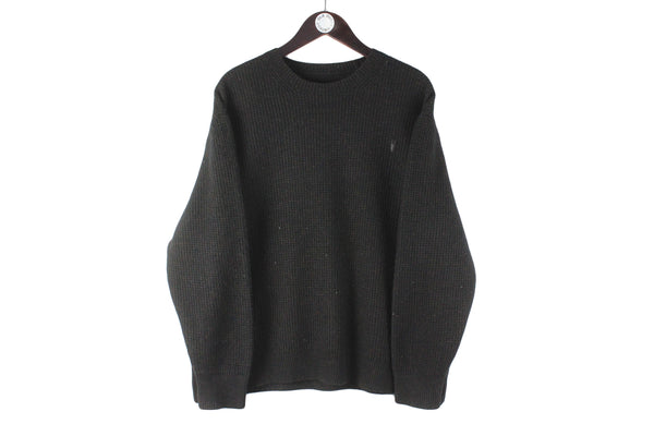 Allsaints Sweater Large black pullover crewneck authentic jumper sweatshirt small logo all saints