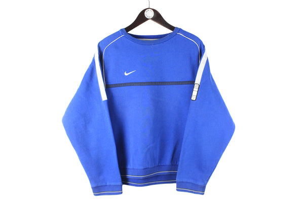Vintage Nike Sweatshirt Small blue small swoosh logo 90s retro crewneck sport jumper
