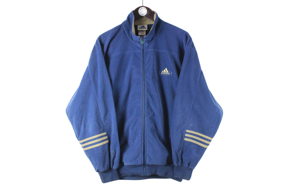 Vintage Adidas Track Jacket Medium blue 90s retro sport style windbreaker