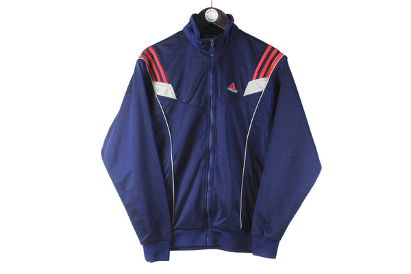 Vintage Adidas Track Jacket Small navy blue 90s retro sport classic windbreaker