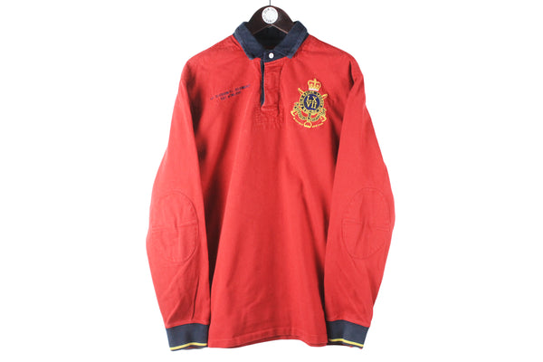 Vintage Ralph Lauren Rugby Shirt XLarge 90s casual long sleeve polo t-shirt