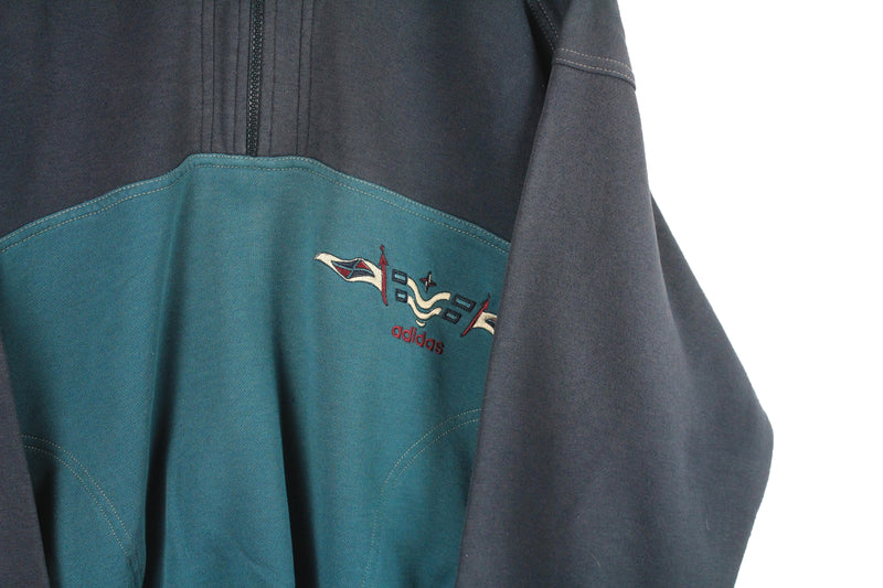 Vintage Adidas Sweatshirt 1/4 Zip Medium / Large