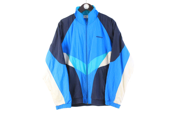 Vintage Adidas Tracksuit Medium track jacket and sport pants 90s retro classic blue suit