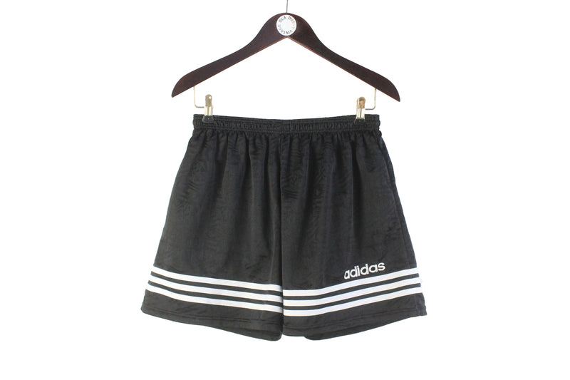 Vintage Adidas Shorts Large black sport style stripes shorts